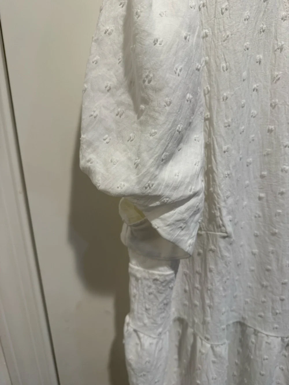 52seven White Swiss Dot Puff-Sleeve Tiered Dress - Picture 4 of 6